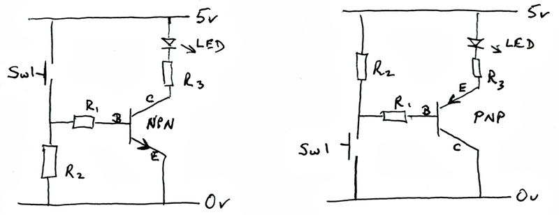 PNP/NPN transistors compared