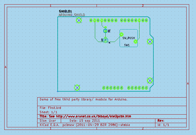 KiCad board design with Arduino shield