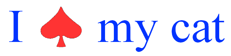 Visual joke: Graphic saying 'I love/spayed (spade in place of heart) my cat'